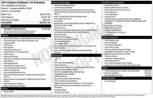 2014 Subaru Outback 2.5i Premium
