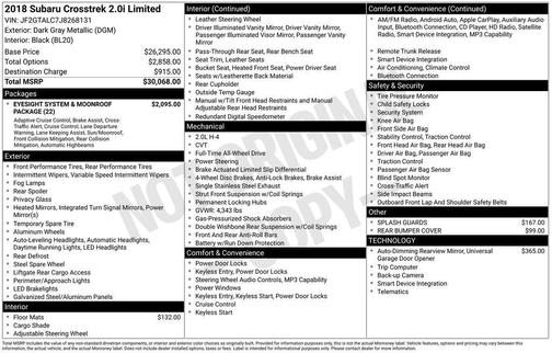 2018 Subaru Crosstrek 2.0i Limited