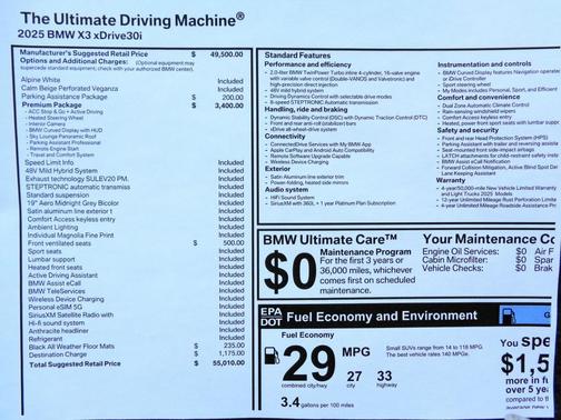 2025 BMW X3 30 xDrive Sports Activity Vehicle
