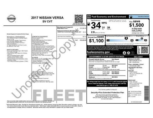 2017 Nissan Versa 1.6 SV