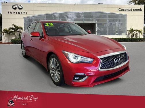 Dynamic Sunstone Red 2023 INFINITI Q50 LUXE