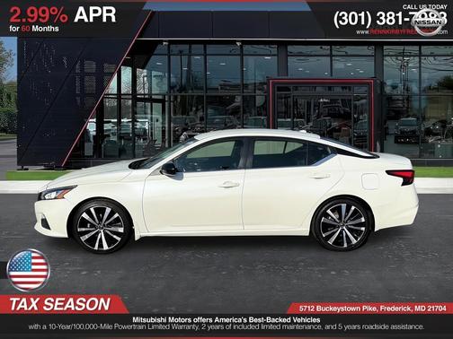 White 2020 Nissan Altima 2.5 SR