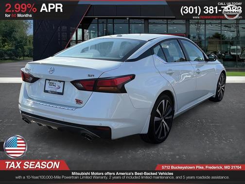 White 2020 Nissan Altima 2.5 SR