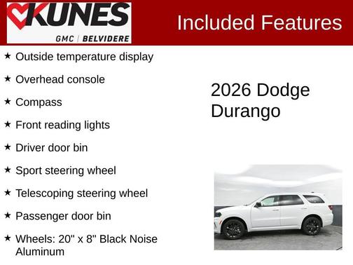 White Knuckle Clearcoat 2026 Dodge Durango GT