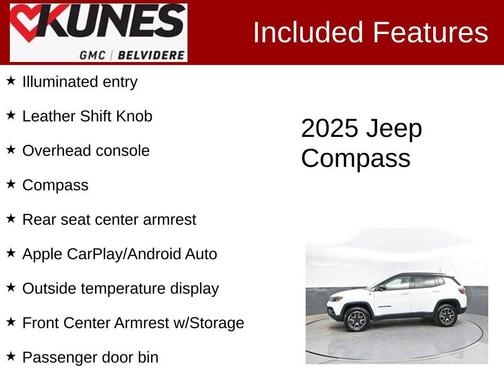 Bright White Clearcoat 2025 Jeep Compass Trailhawk