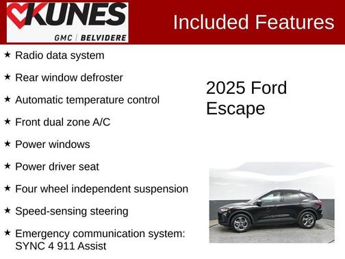 Agate Black Metallic 2025 Ford Escape ST-Line
