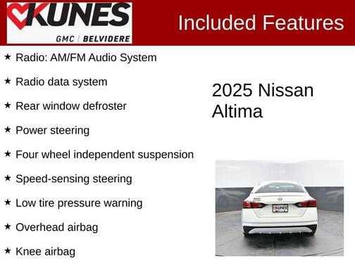 Glacier White 2025 Nissan Altima 2.5 SV