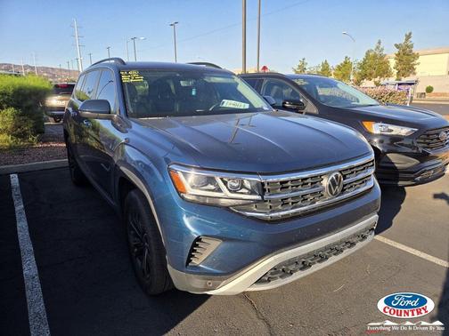 Tourmaline Blue Metallic 2022 Volkswagen Atlas 2.0T SE w/Technology 4MOTION