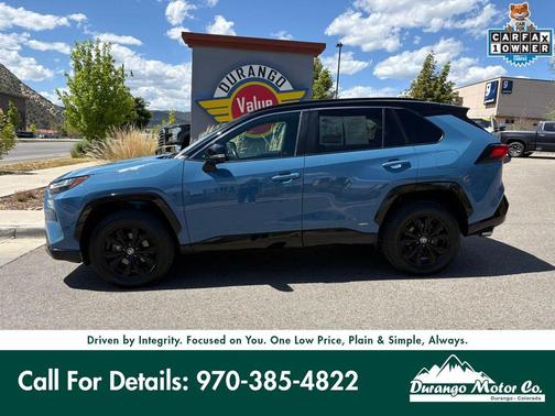 Cavalry Blue/Midnight Black Metallic 2022 Toyota RAV4 Hybrid SE
