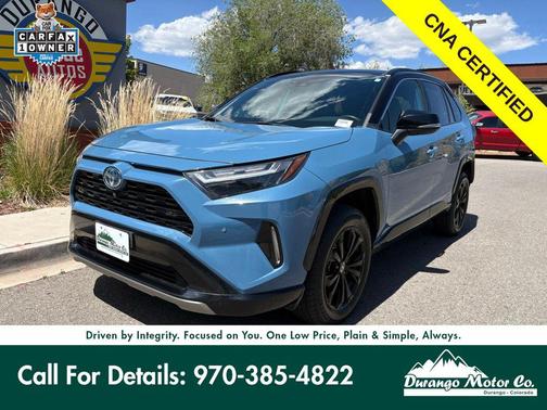 Cavalry Blue/Midnight Black Metallic 2022 Toyota RAV4 Hybrid SE