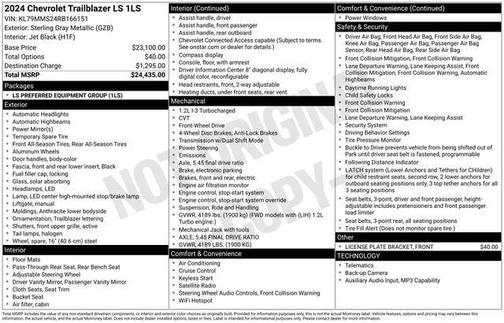 Sterling Gray 2024 Chevrolet Trailblazer LS