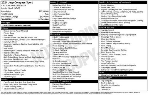 Baltic Gray Metallic Clearcoat 2024 Jeep Compass Sport
