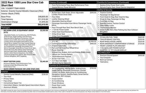 Granite Crystal Metallic Clearcoat 2022 RAM 1500 Big Horn/Lone Star