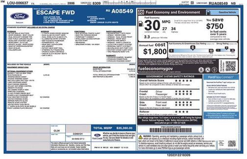Oxford White 2024 Ford Escape Active