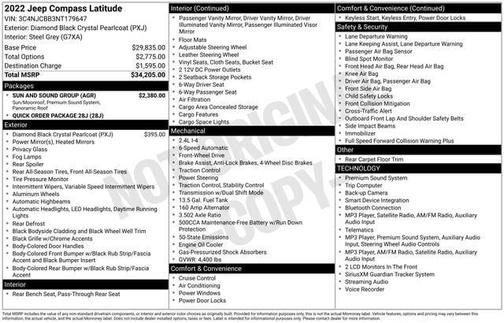 Diamond Black Crystal Pearlcoat 2022 Jeep Compass Latitude