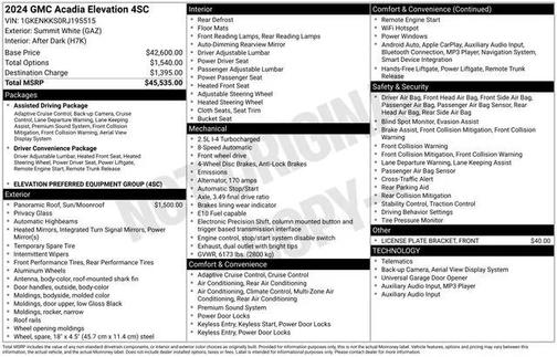 2024 GMC Acadia FWD Elevation