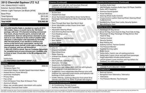 Summit White 2012 Chevrolet Equinox LTZ
