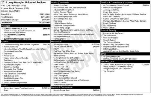 Black Clearcoat 2014 Jeep Wrangler Unlimited Rubicon