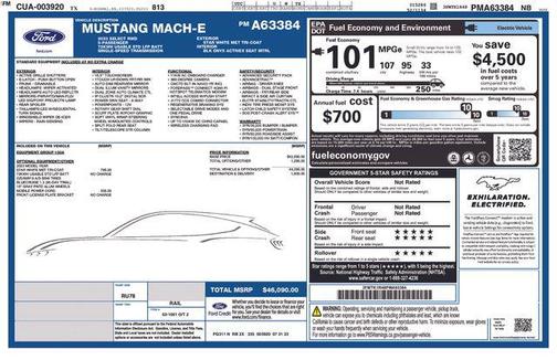 Star White Metallic Tri-Coat 2023 Ford Mustang Mach-E Select