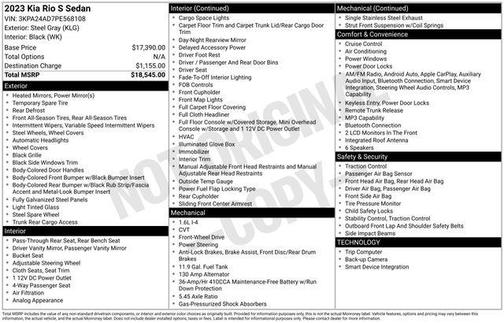 Steel Gray 2023 Kia Rio S