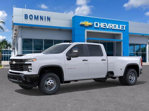 Summit White 2026 Chevrolet Silverado 3500 Crew Cab, Long Bed, WT Dual Rear Wheel, RWD