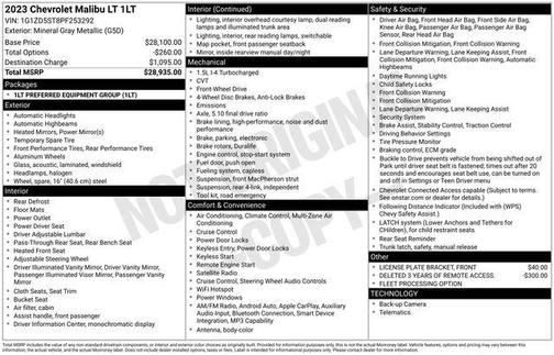 Mineral Gray Metallic 2023 Chevrolet Malibu LT