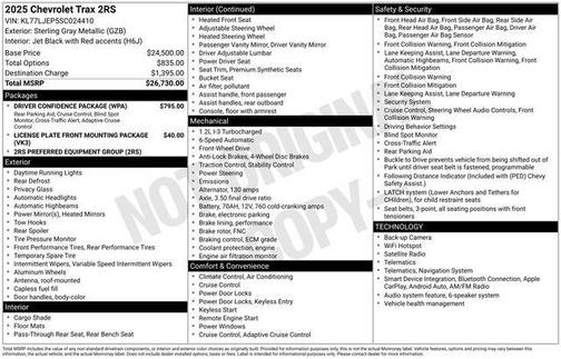 Sterling Gray Metallic 2025 Chevrolet Trax FWD 2RS