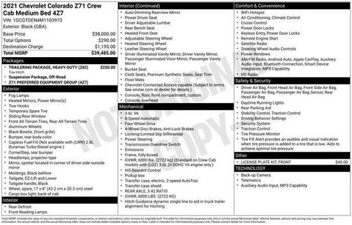 2021 Chevrolet Colorado Z71