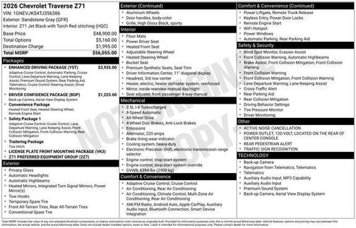 Sandstone Gray 2026 Chevrolet Traverse AWD Z71