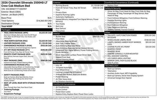 Black 2026 Chevrolet Silverado 2500 LT