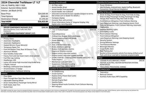 Summit White 2024 Chevrolet Trailblazer LT