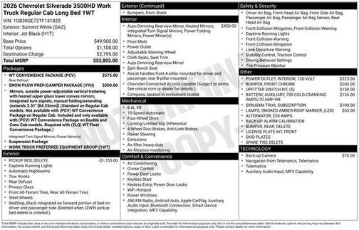 2026 Chevrolet Silverado 3500 WT