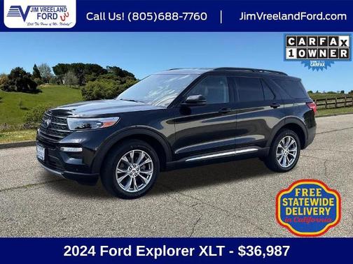 AGATE BLACK METALLIC 2024 Ford Explorer XLT