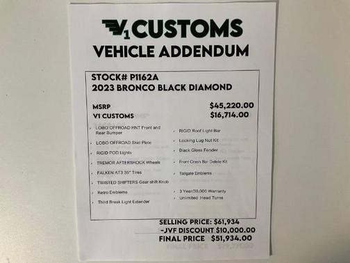 2023 Ford Bronco BLACK DIAMOND