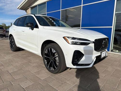 Crystal White Metallic 2026 Volvo XC60 Plug-In Hybrid Plus, T8 AWD Electric/Gasoline, Dark