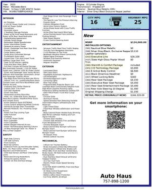 2023 Mercedes-Benz S-Class S 580 4MATIC