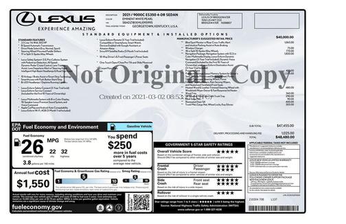 2021 Lexus ES 350 Base