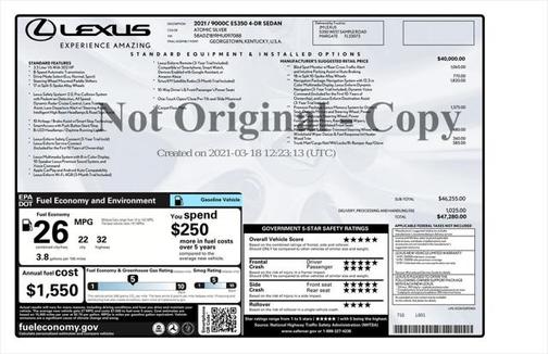 2021 Lexus ES 350 Base