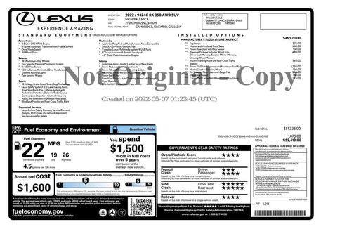 2022 Lexus RX 350 Base