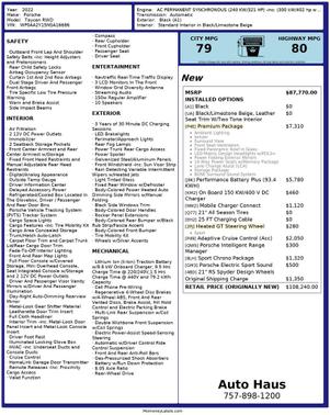 2022 Porsche Taycan Base