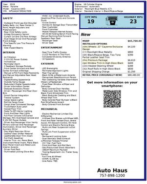 Moonlight Blue Metallic 2019 Porsche Cayenne Cayenne