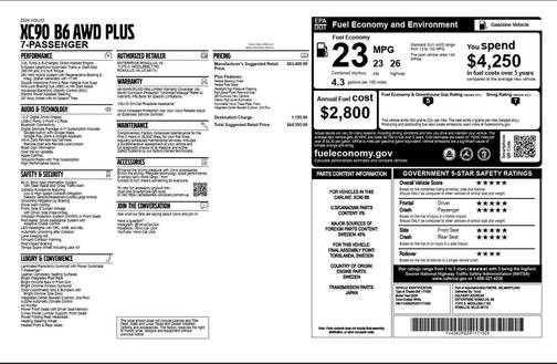 Crystal White Metallic 2024 Volvo XC90 B6 Plus Bright Theme 7-Seater