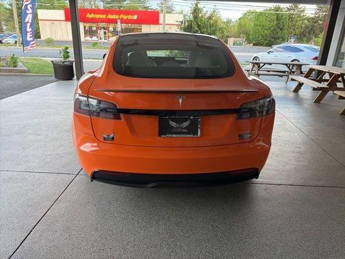 Orange 2021 Tesla Model S Plaid