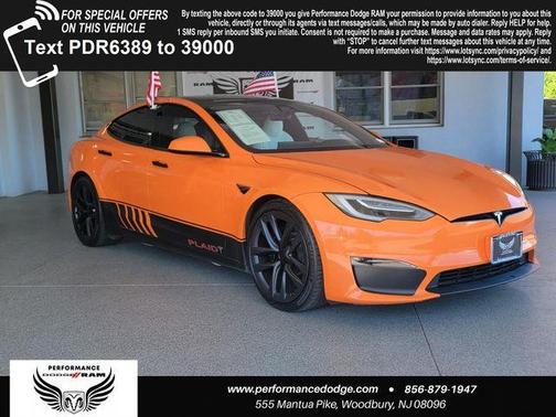 Orange 2021 Tesla Model S Plaid