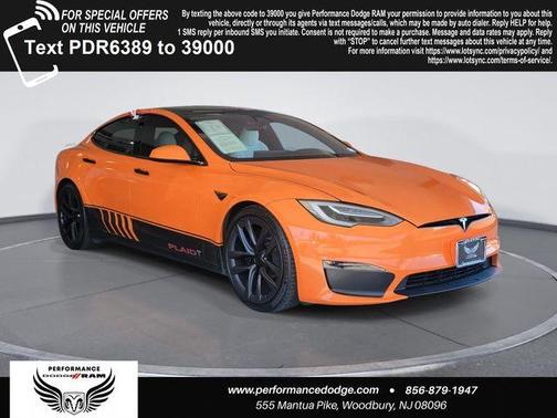 Orange 2021 Tesla Model S Plaid