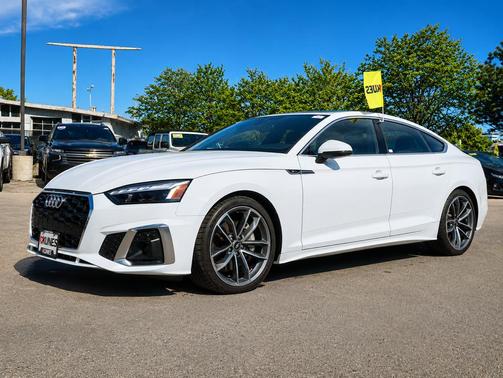 Glacier White Metallic 2023 Audi A5 Sportback 45 S Line Premium Plus