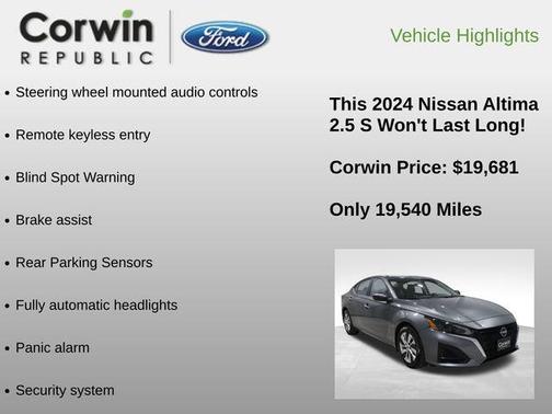 Gun Metallic 2024 Nissan Altima S FWD