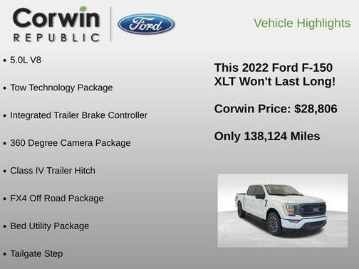 SPACE WHITE METALLIC 2022 Ford F-150 XLT