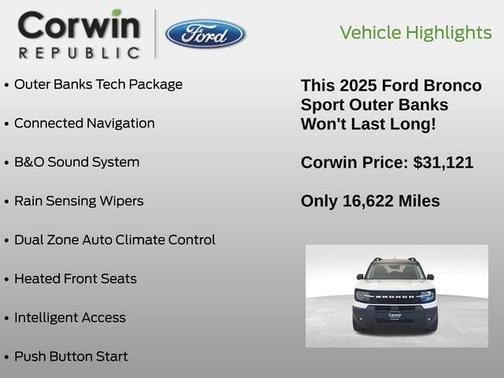 OXFORD WHITE 2025 Ford Bronco Sport Outer Banks