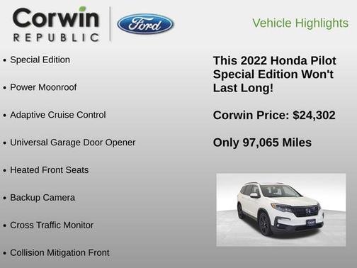 Platinum White Pearl 2022 Honda Pilot AWD Special Edition